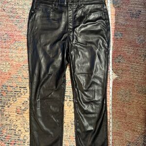 High Rise Faux-Leather Vintage Slim Pants